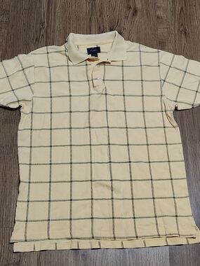 Classic Pale Yellow Windowpane Polo Shirt by Ivy Crew